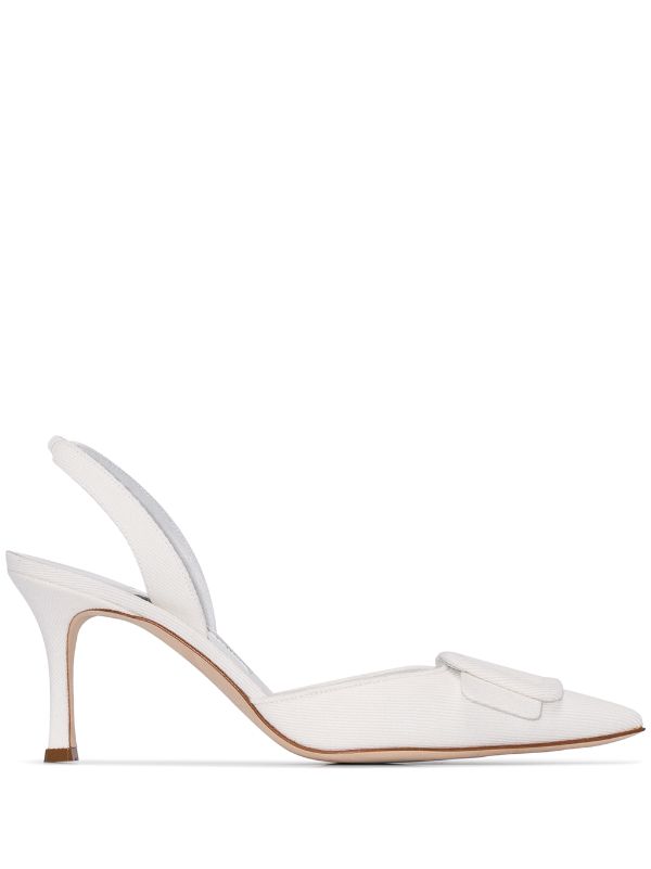 manolo blahnik white pumps