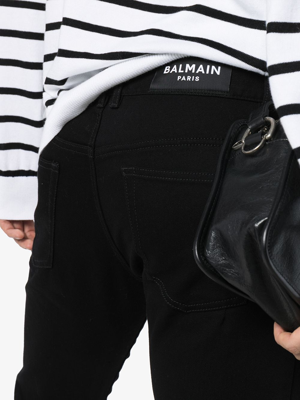 фото Balmain джинсы кроя слим с эффектом потертости