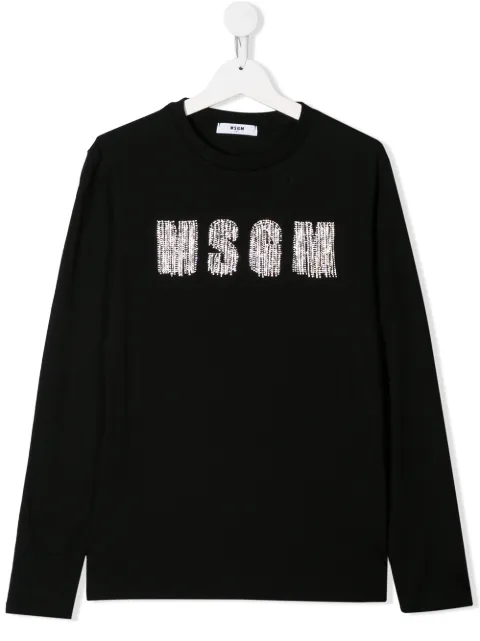 MSGM Kids TEEN crystal embellished sweatshirt