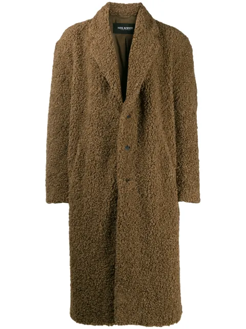 Click to view more detailed imagery on our partner's website Neil Barrett Oversized Faux Shearling Coat In 1011 Tobacco