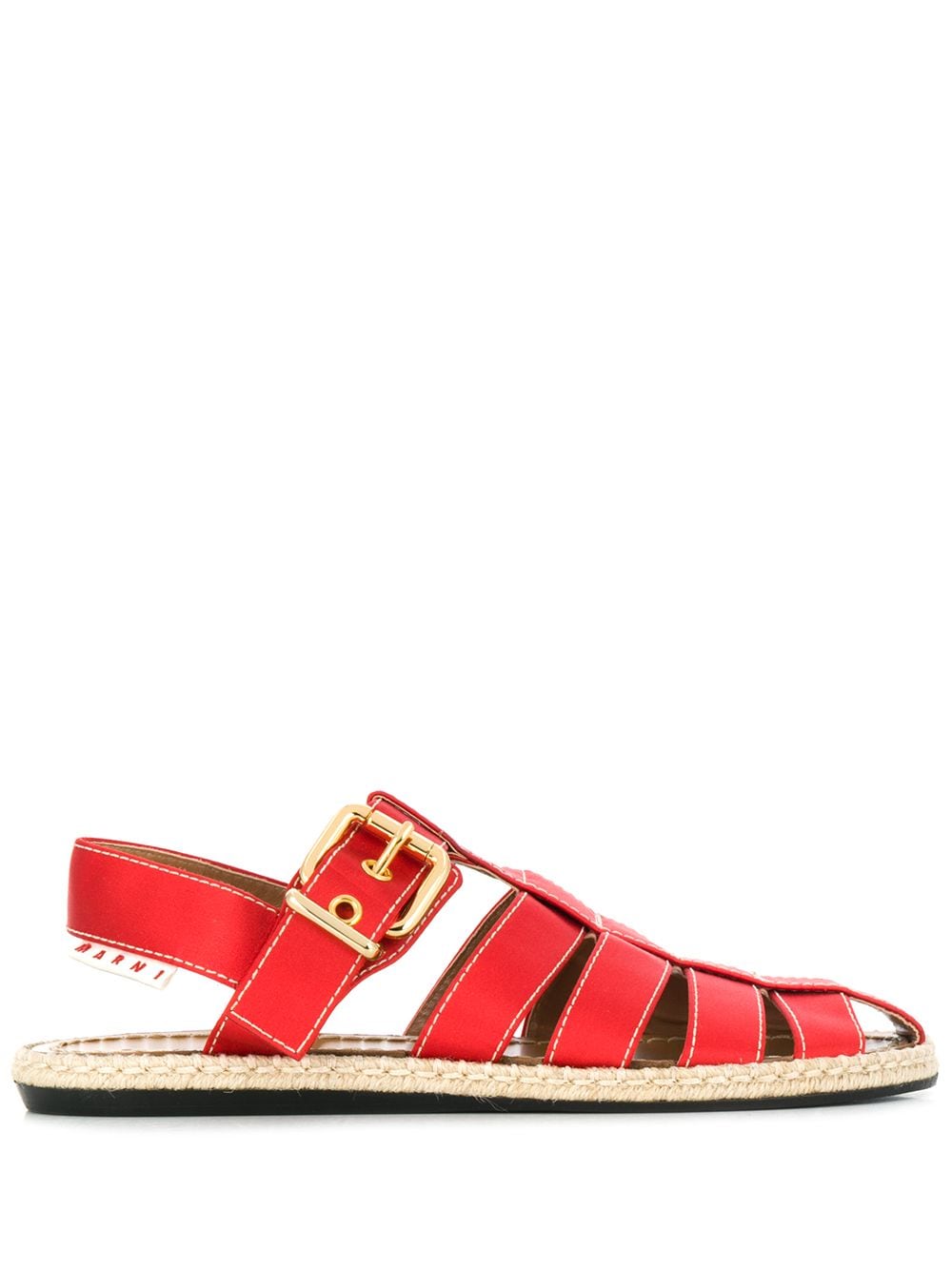 Marni Satin Espadrille Sandals In Red