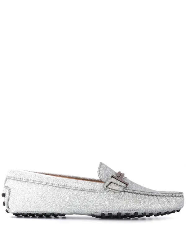 tods glitter loafers
