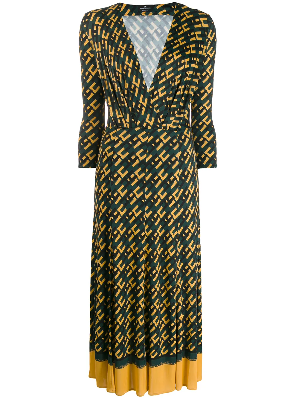 Elisabetta Franchi long logo print dress $392 - Shop AW19 Online - Fast Delivery, Price