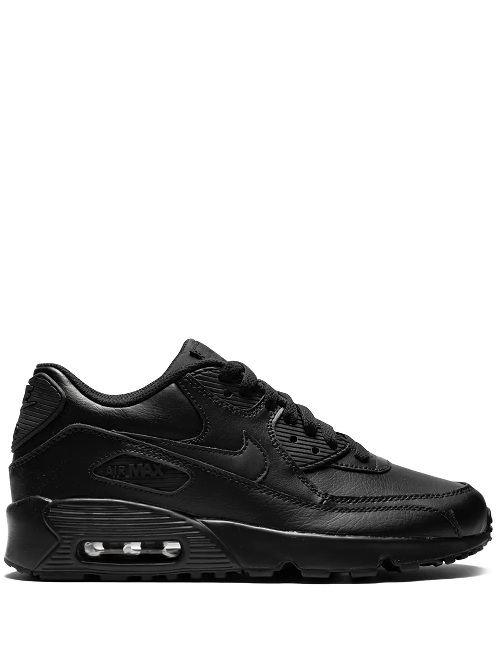 Grade School Nike Air Max 90 Leather Black Black 6Y