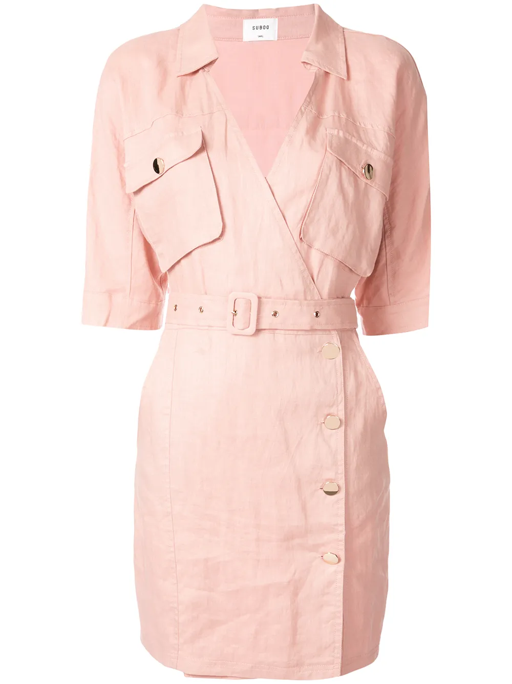 pink utility dress
