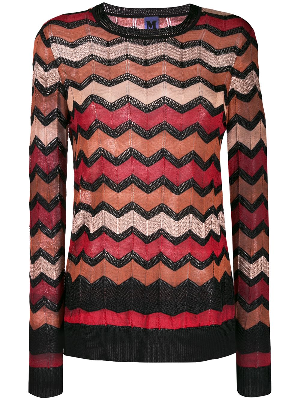 фото M Missoni трикотажный джемпер с узором зигзаг