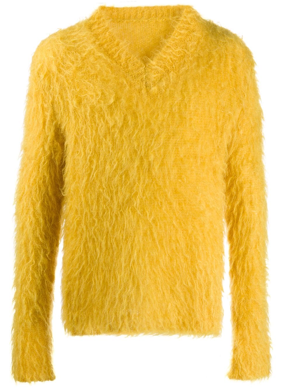 Marni Brush-finished Mohair Jumper In Yellow
