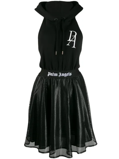Click to view more detailed imagery on our partner's website Palm Angels Open Back Hoodie Dress In Black