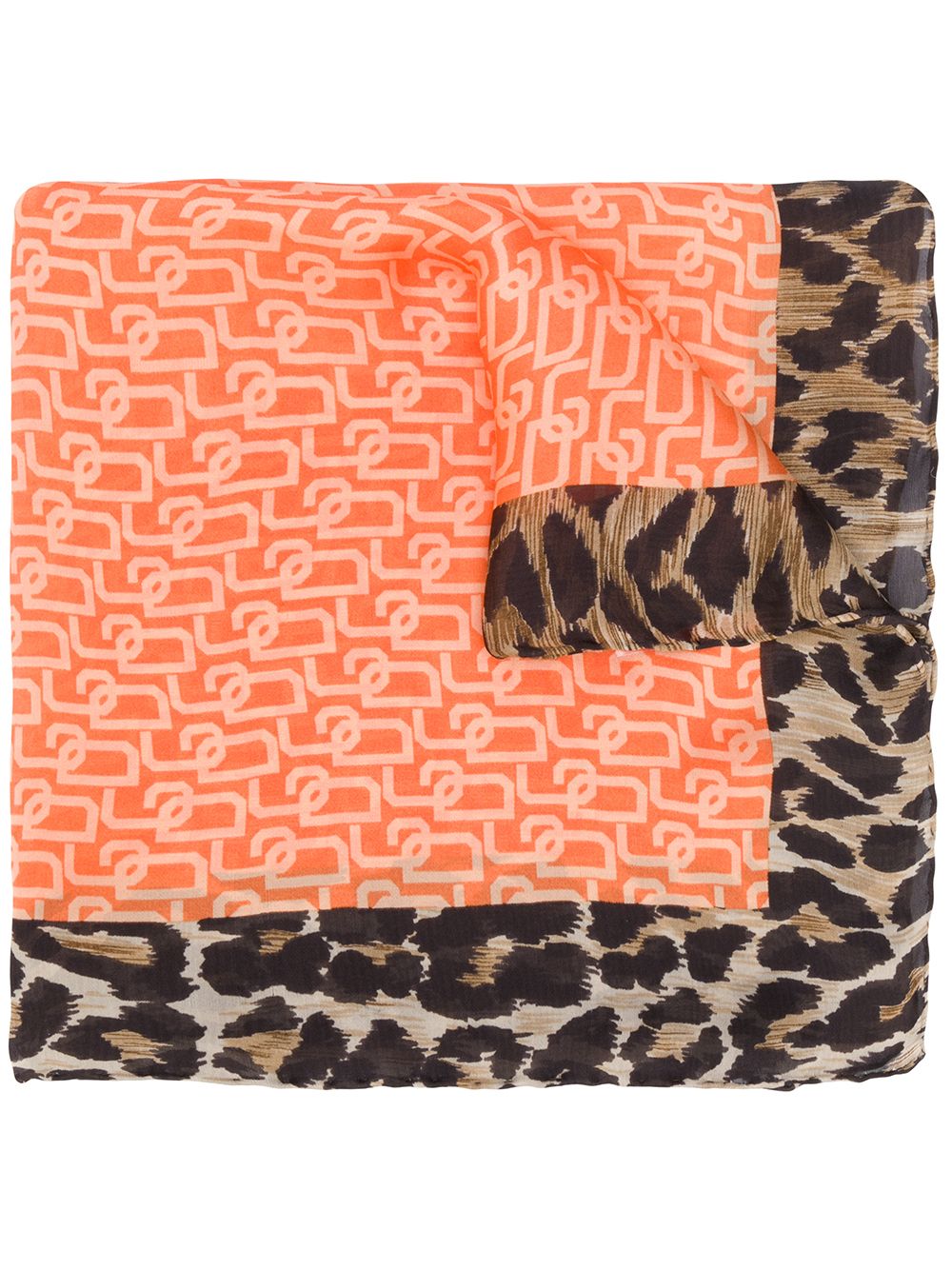 Dolce & Gabbana Monogram Animal Print Scarf In Orange