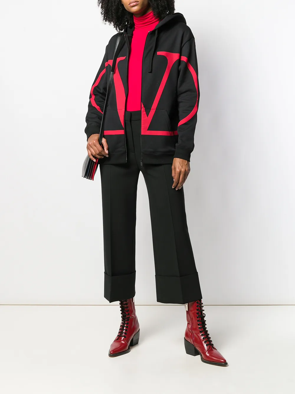 Valentino Garavani Cropped plooibroek - Zwart