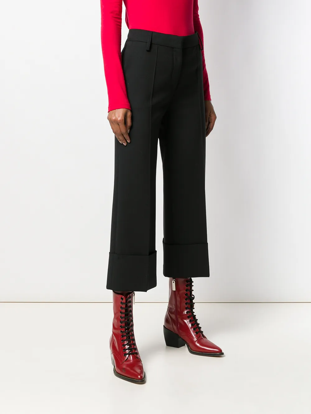 Valentino Garavani Cropped plooibroek Zwart