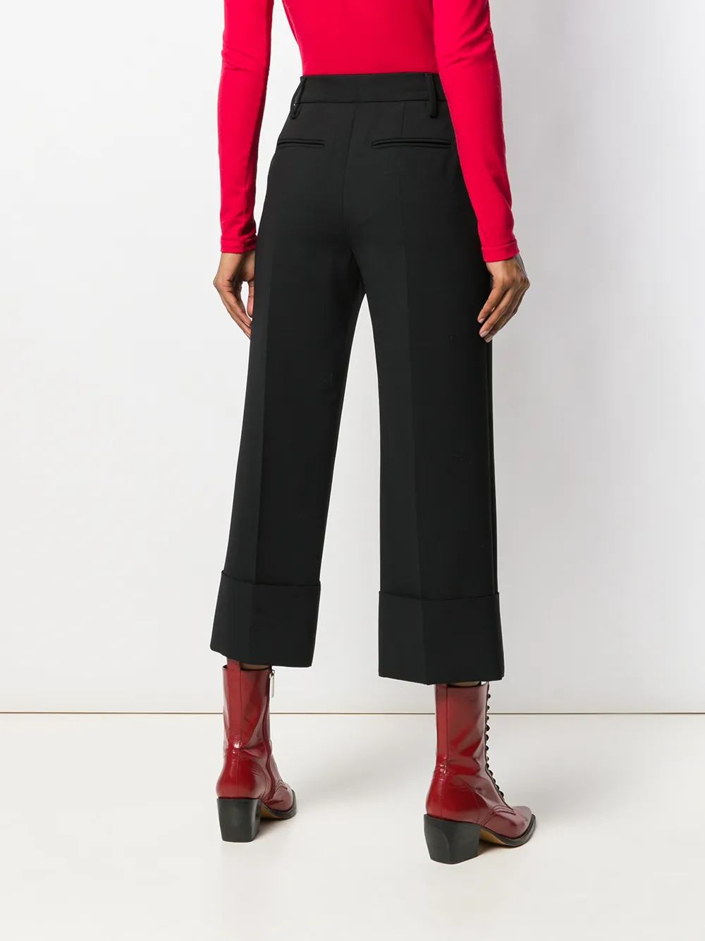 Valentino Garavani Cropped plooibroek Zwart