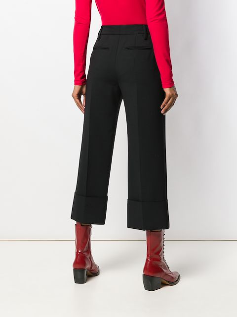 cropped pleated trousers mens