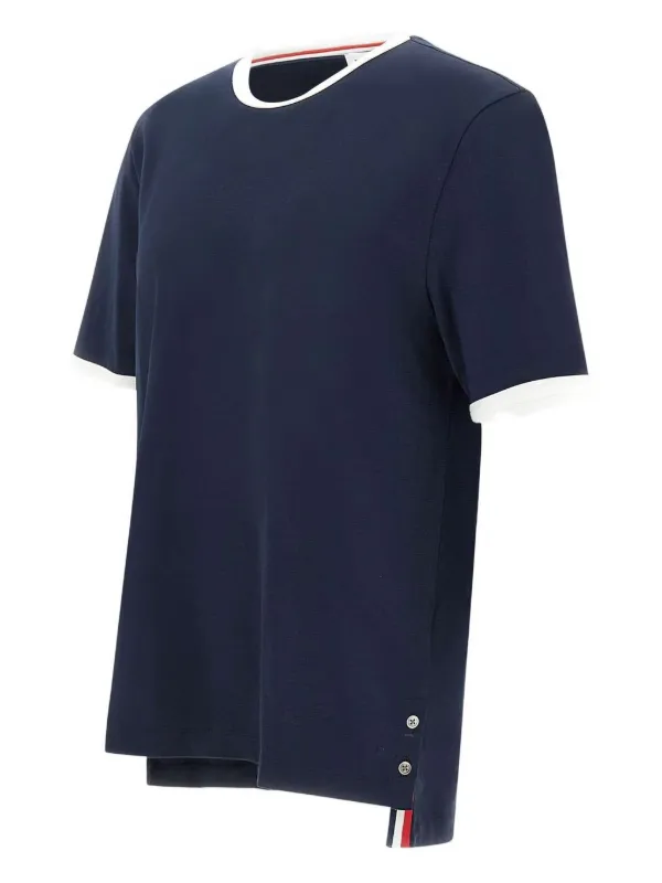 Tシャツ・カットソー THOM BROWNE Men Tops MJT021H00535461 Blue Thom Browne Engineered 4-Bar Cotton Sweatshirt | Blue | FARFETCH