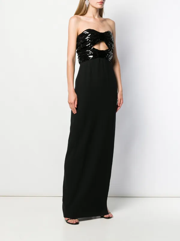 Saint Laurent sequin-embellished evening gown - Black Saint Laurent sequin-embellished evening gown - Black