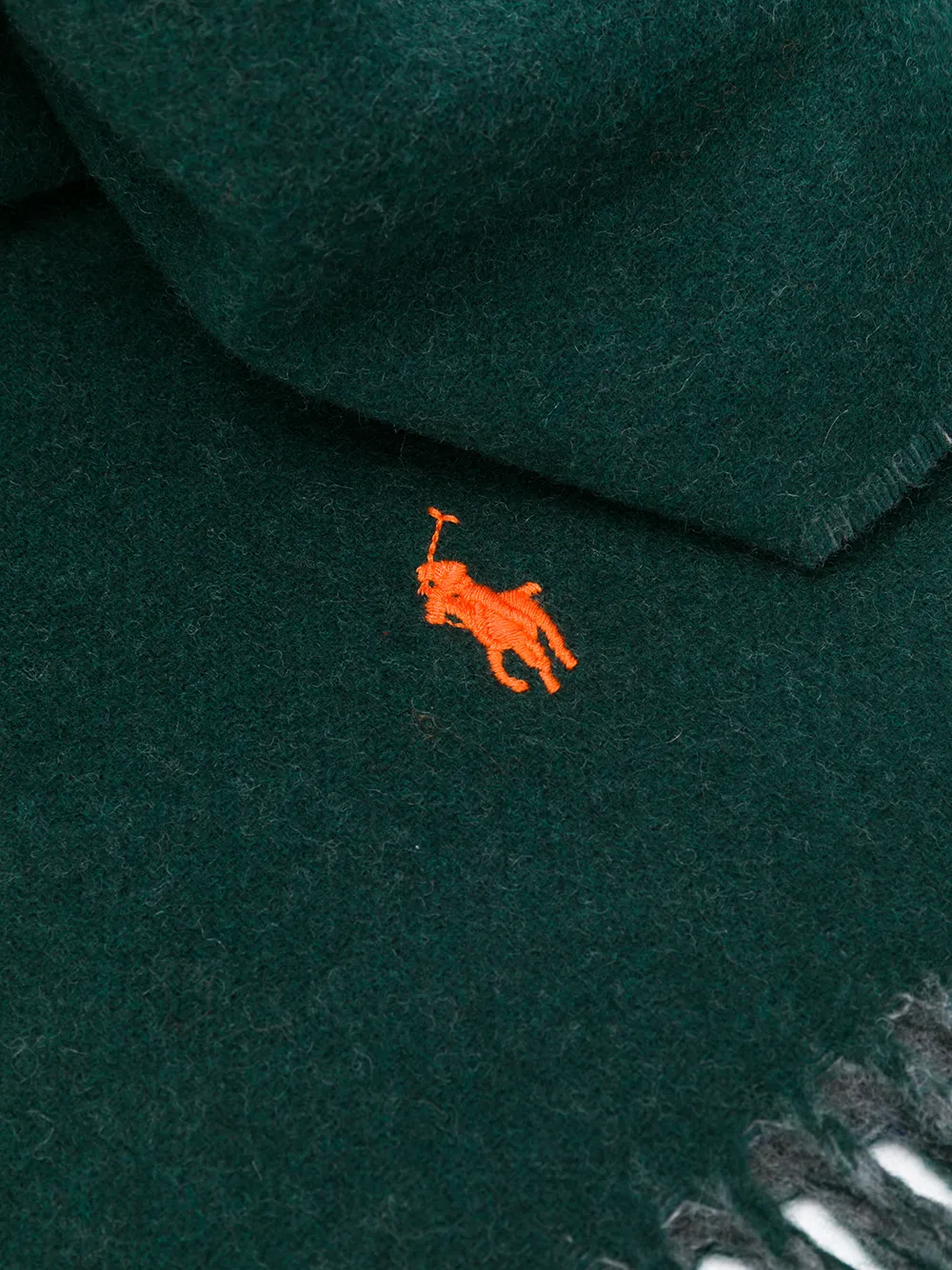 фото Polo Ralph Lauren шарф с бахромой и вышитым логотипом