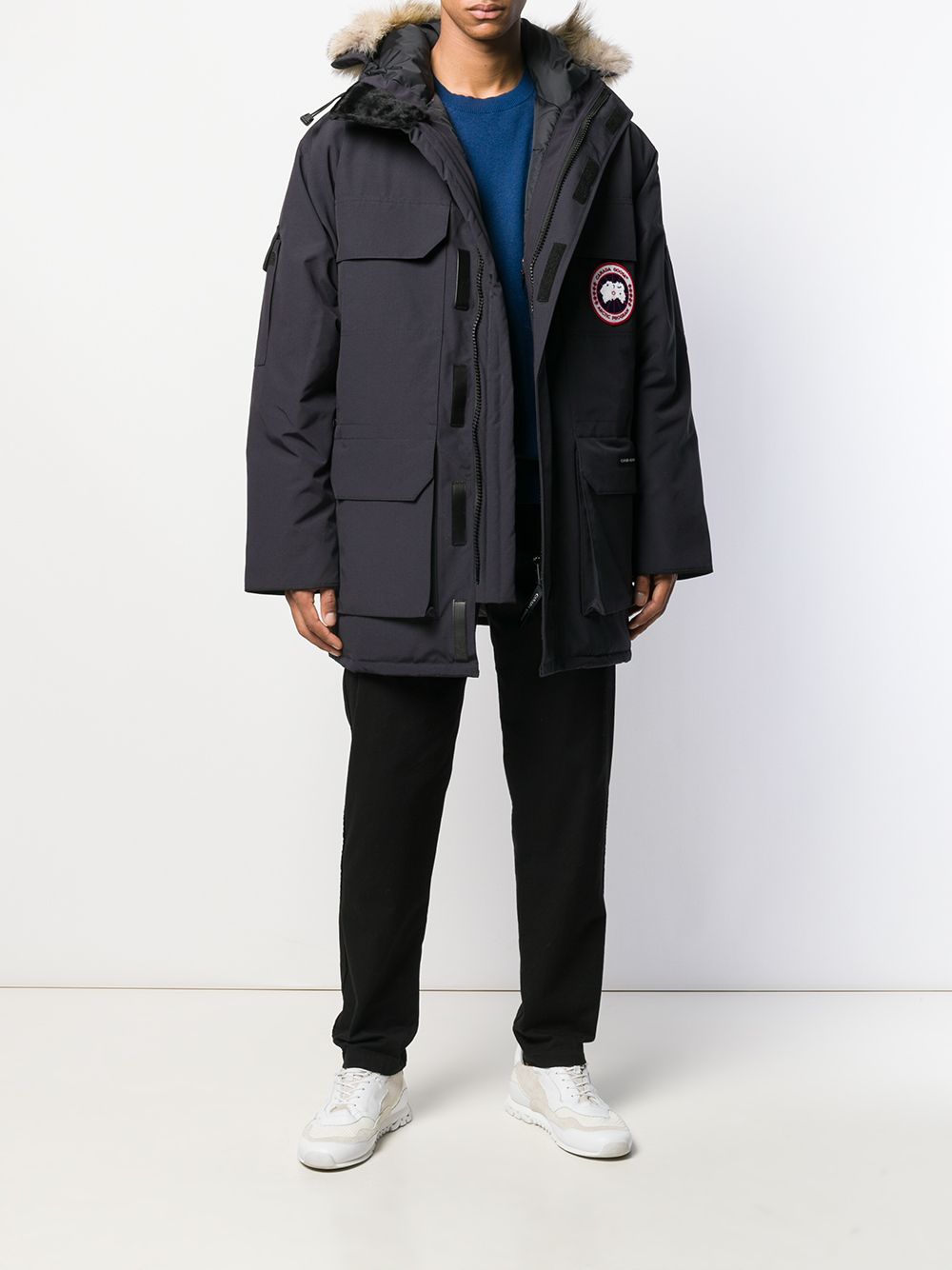 фото Canada Goose пальто с капюшоном с меховой отделкой