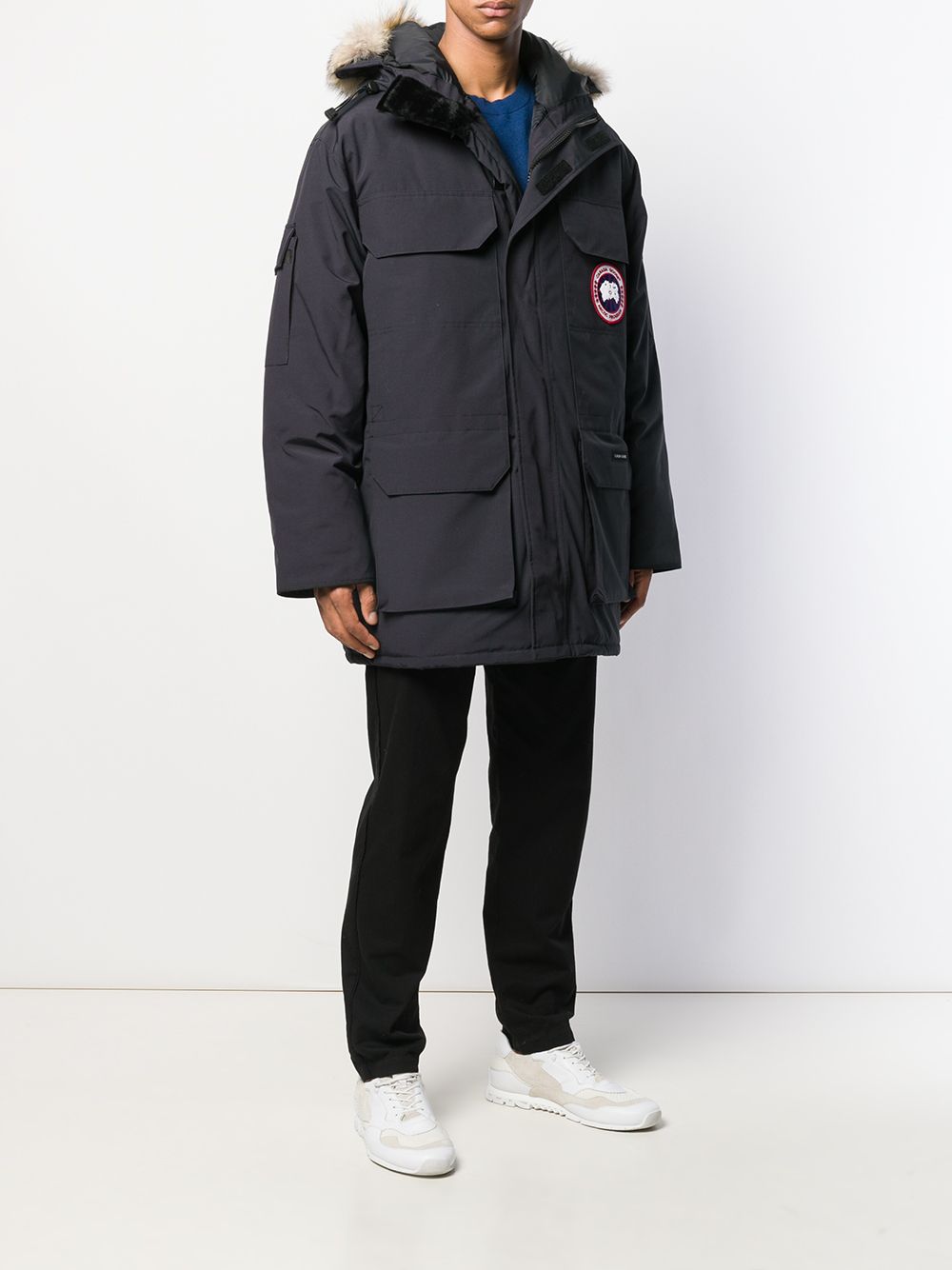 фото Canada Goose пальто с капюшоном с меховой отделкой