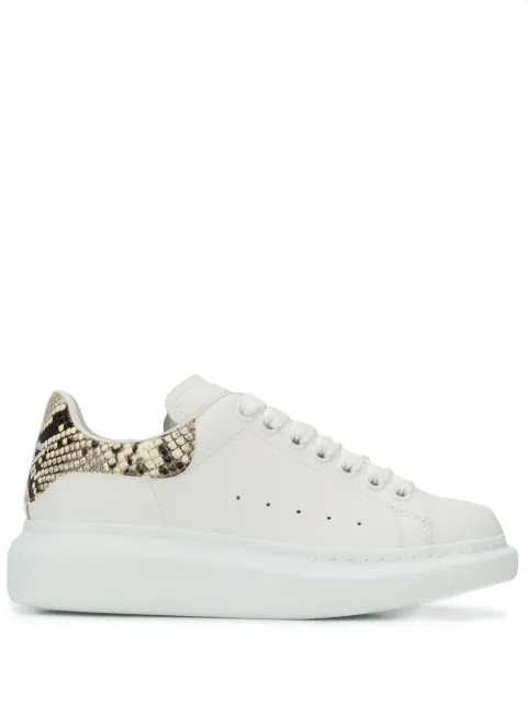 Click to view more detailed imagery on our partner's website Alexander Mcqueen White And Printed Python Classic Sneakers