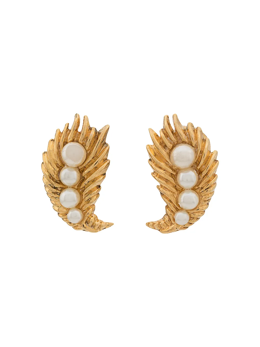 Susan Caplan Vintage 1950's Trifari Leaf clipon Earrings Farfetch