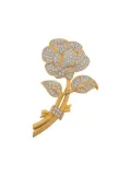 Susan Caplan Vintage 1980's Nolan Miller rose crystal brooch - Gold