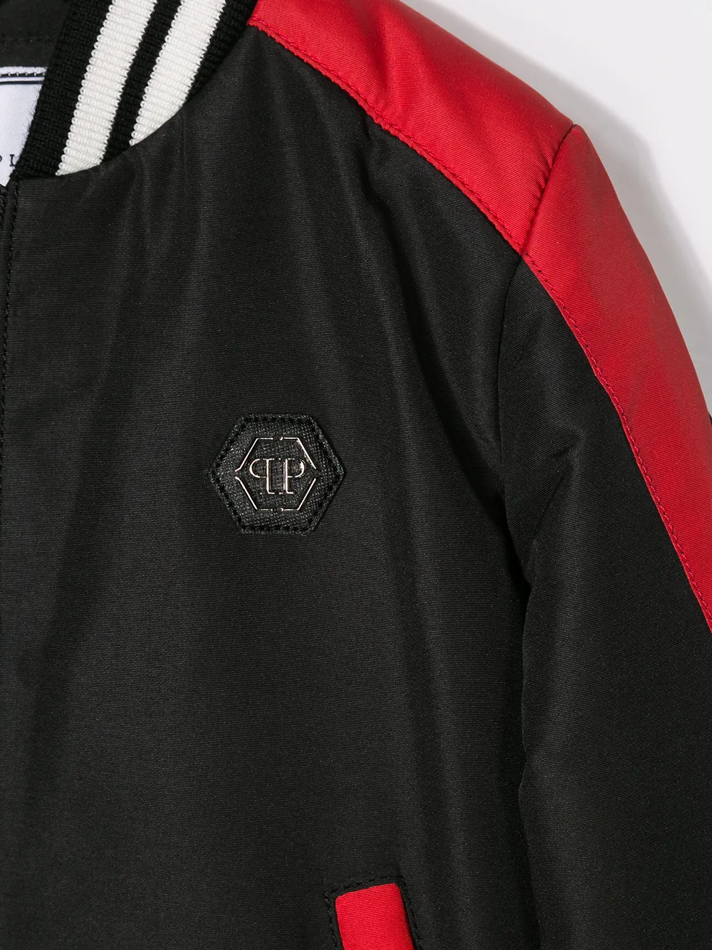  Philipp Plein Junior Bomberjacke Mit Logo   Schwarz 