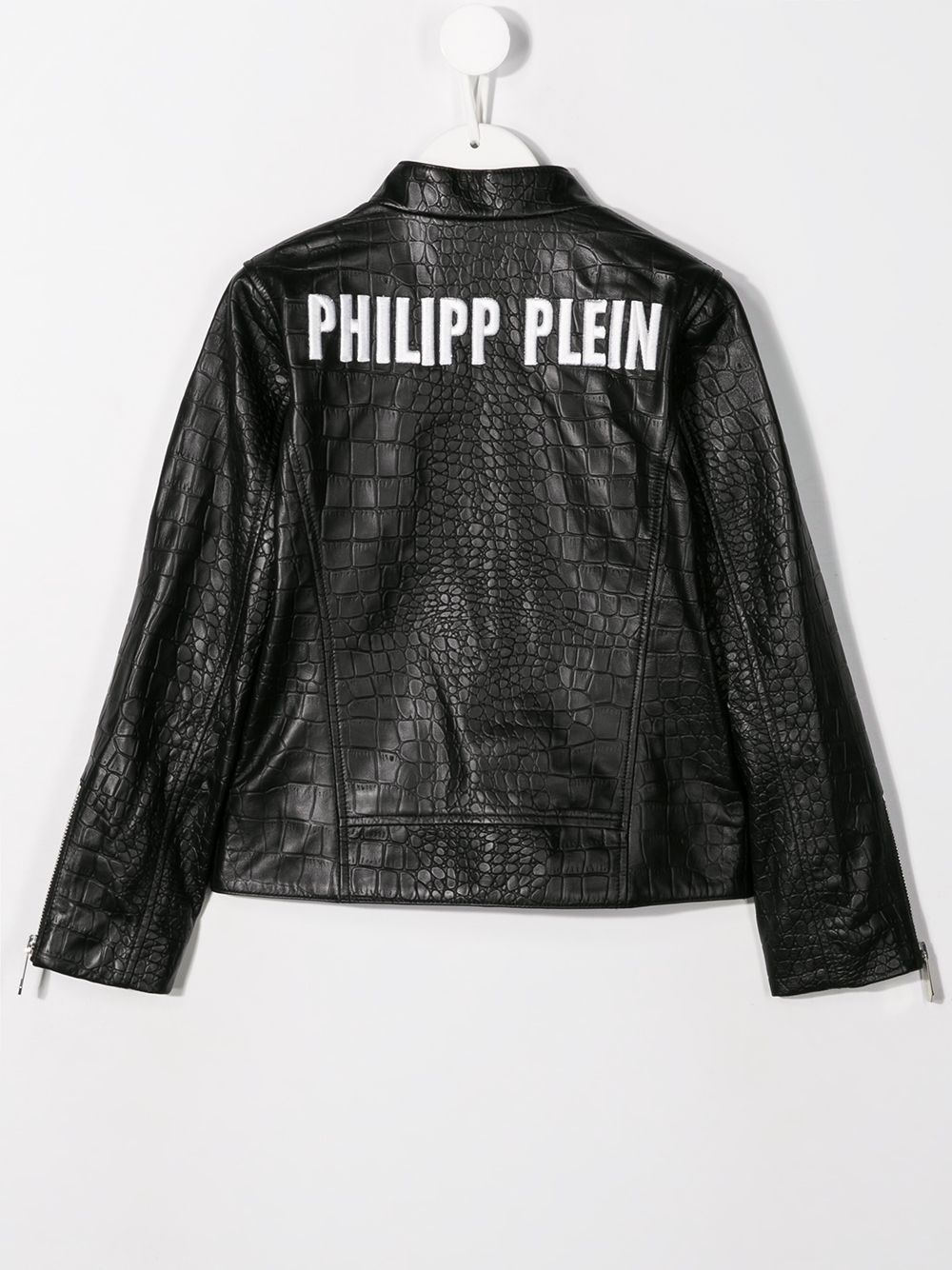 Image 2 of Philipp Plein Junior Statement Moto leather jacket