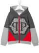 الصورة 1 من Philipp Plein Junior كنزة بغطاء للرأس وشعار وسحاب