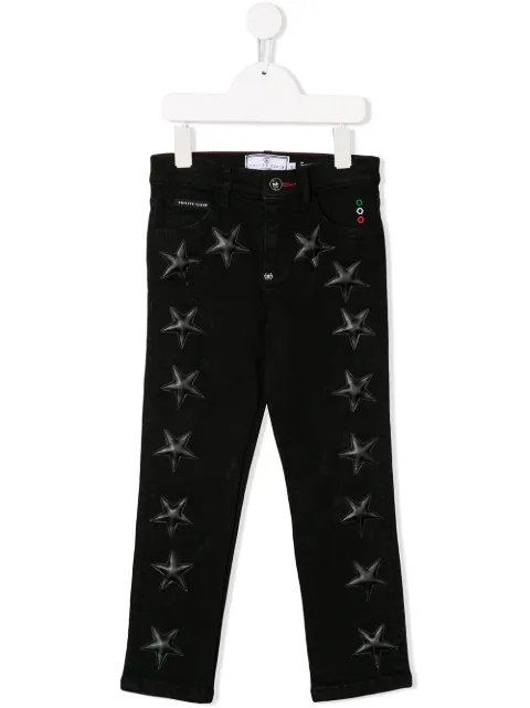 Philipp Plein Junior super straight cut starred jeans