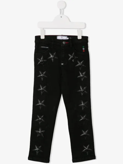 Philipp Plein Junior super straight cut starred jeans