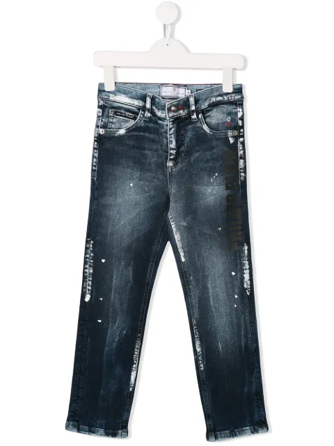 Philipp Plein Junior Paint Splatter Jeans - Farfetch