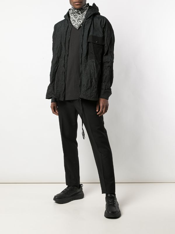 black lightweight hooded jacket