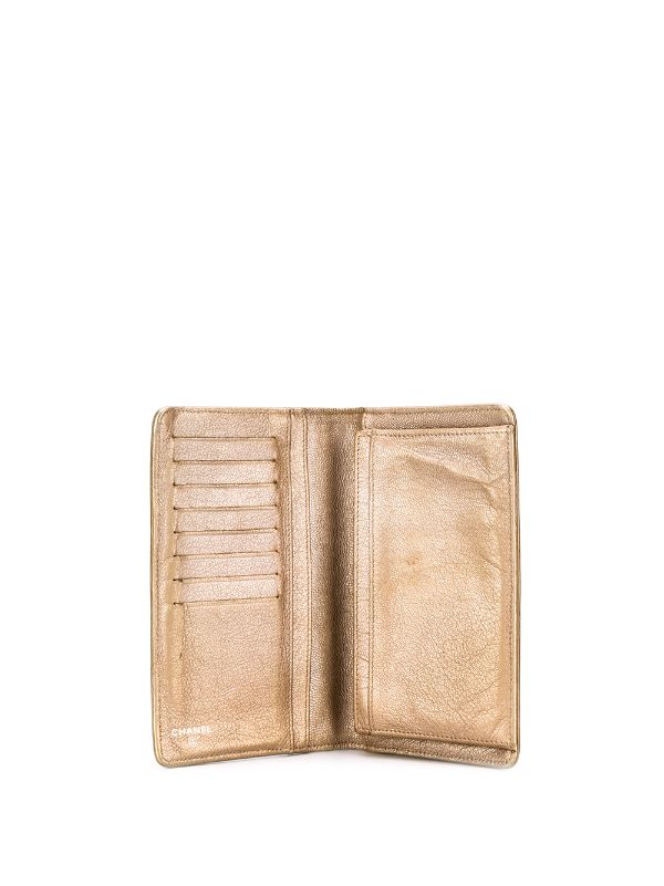 CHANEL metallic Zip Around in Wallet CC Quilted Long Wallet