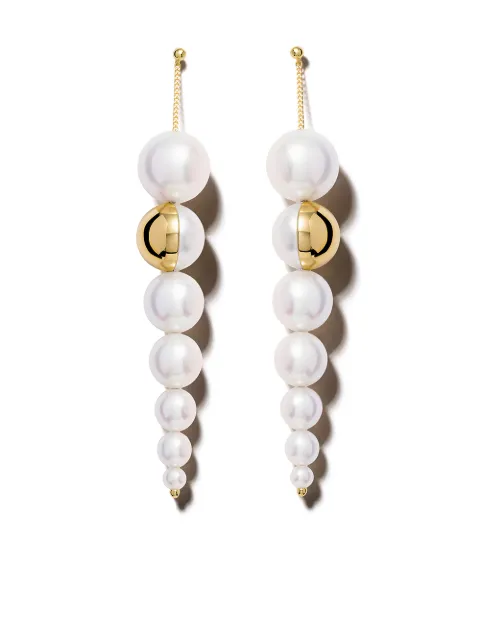 TASAKI aretes Shell M/G TASAKI en oro amarillo de 18kt con perlas de agua dulce