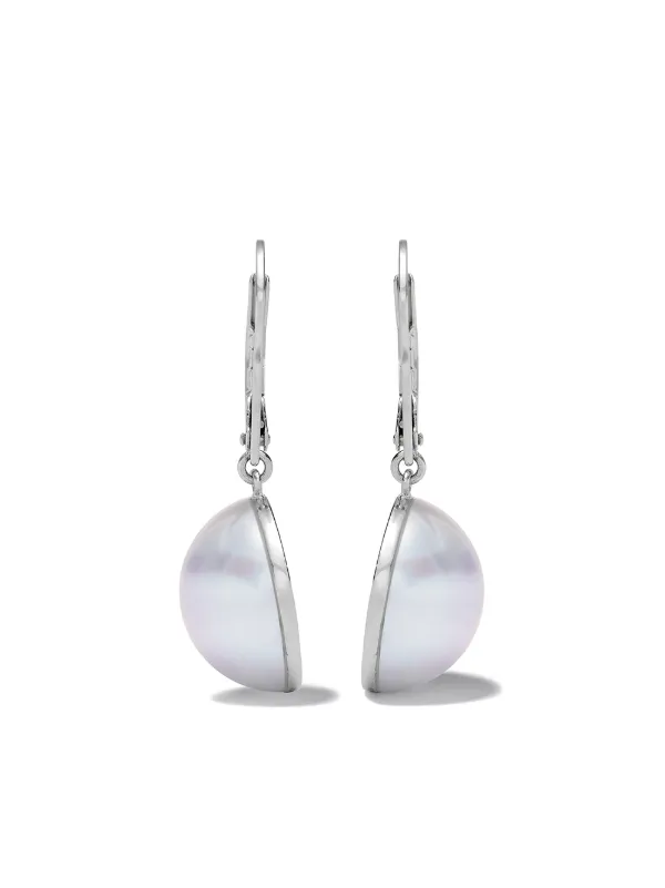 white gold pearl earrings