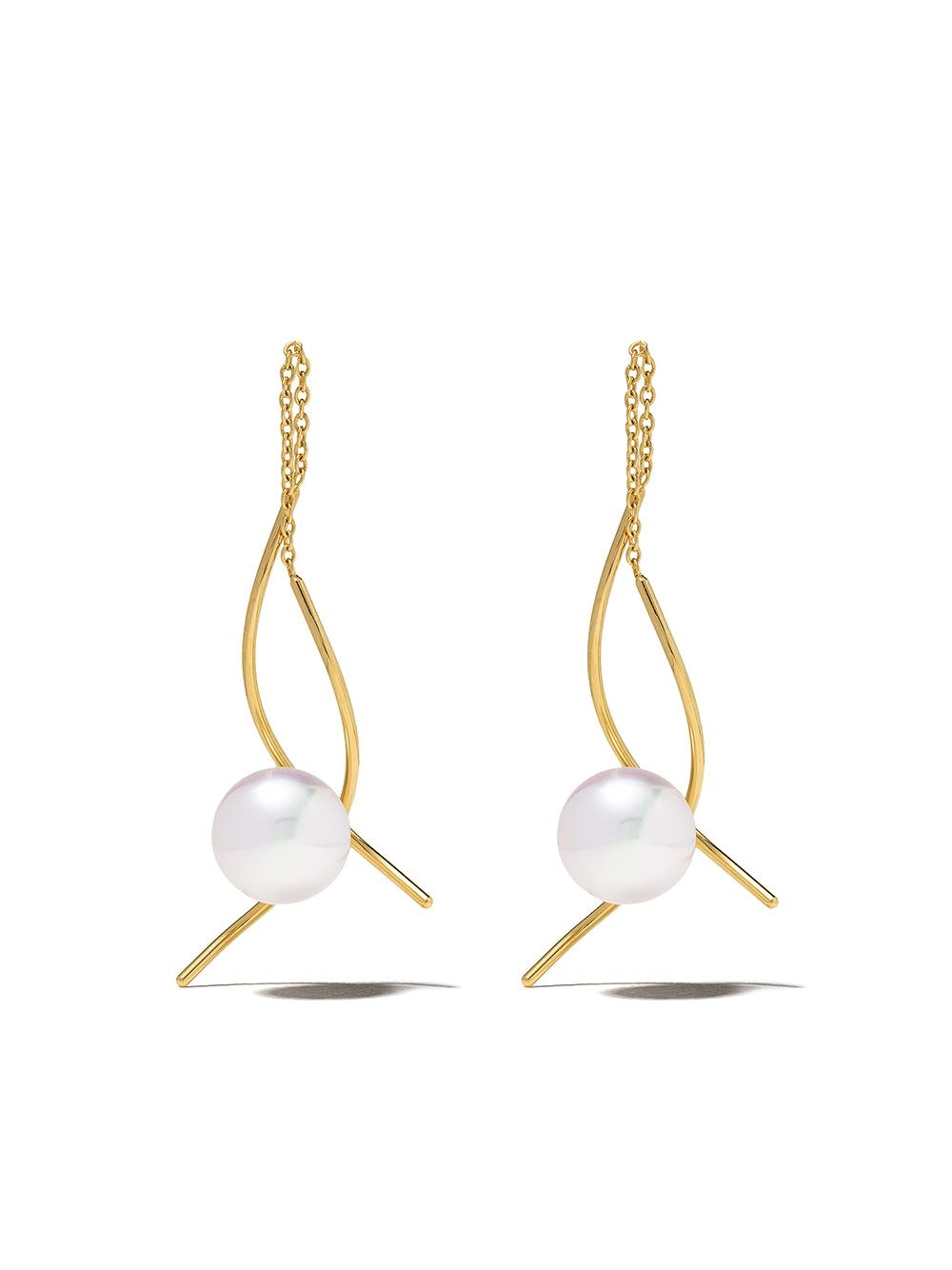 18kt yellow gold A Fine Balance pearl earrings