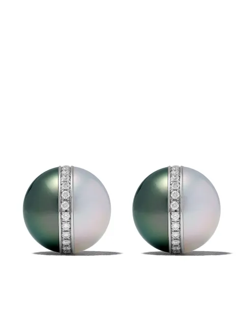 TASAKI 18kt white gold Balance Unite diamond and pearl earrings