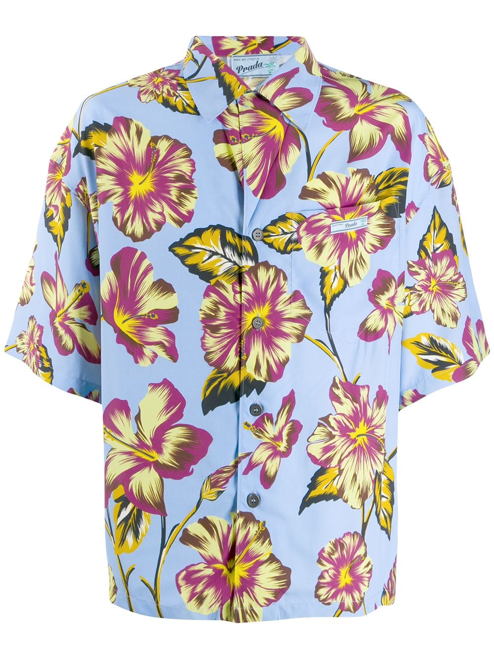 фото Prada рубашка с цветочным принтом