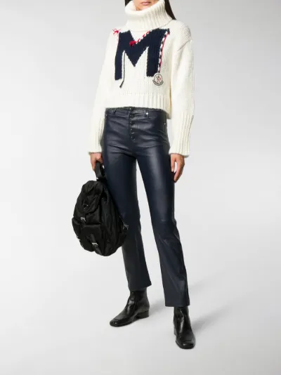 Moncler intarsia M cropped sweater 