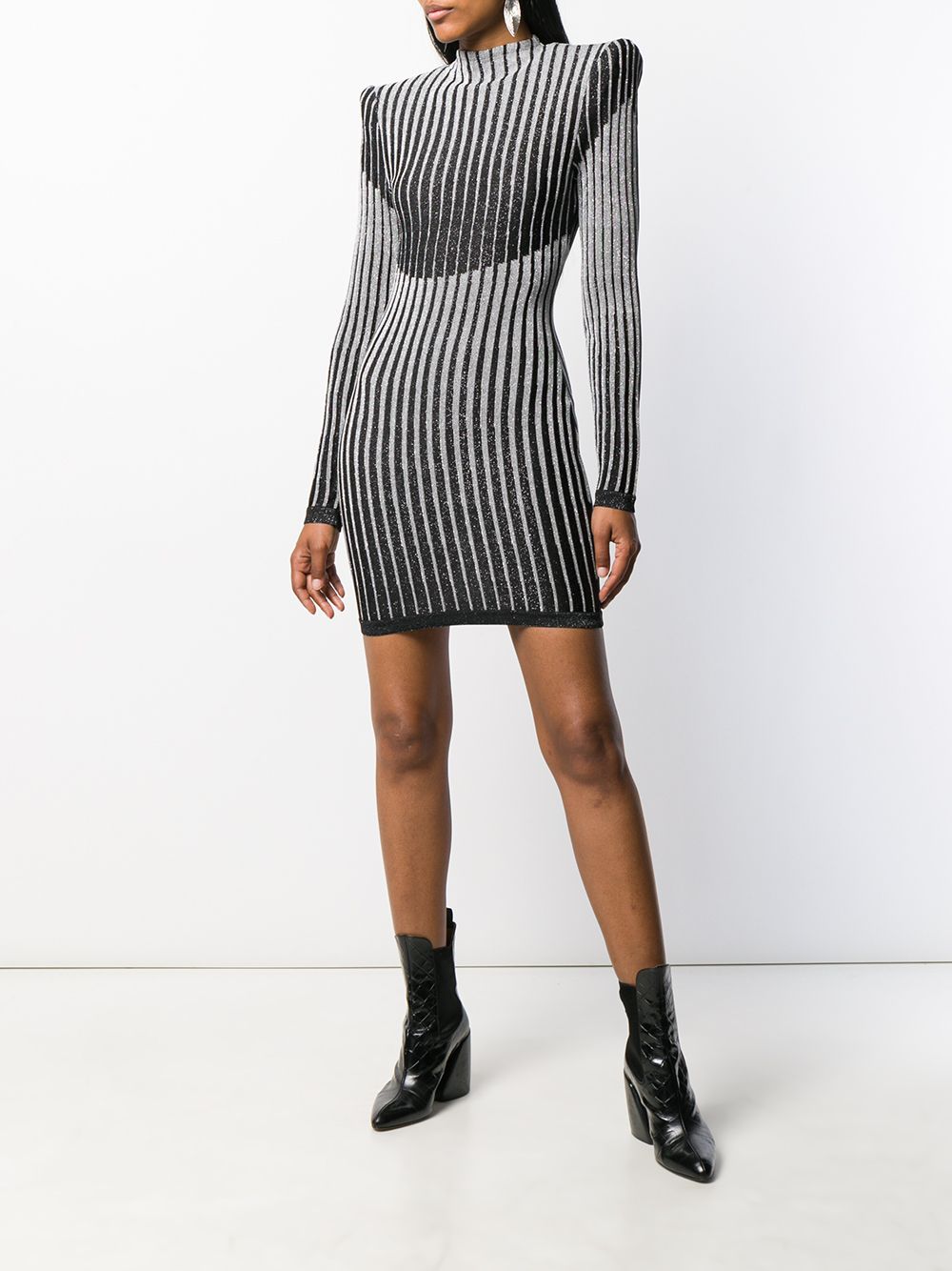 Balmain Lurex Knit Fitted Dress - Farfetch