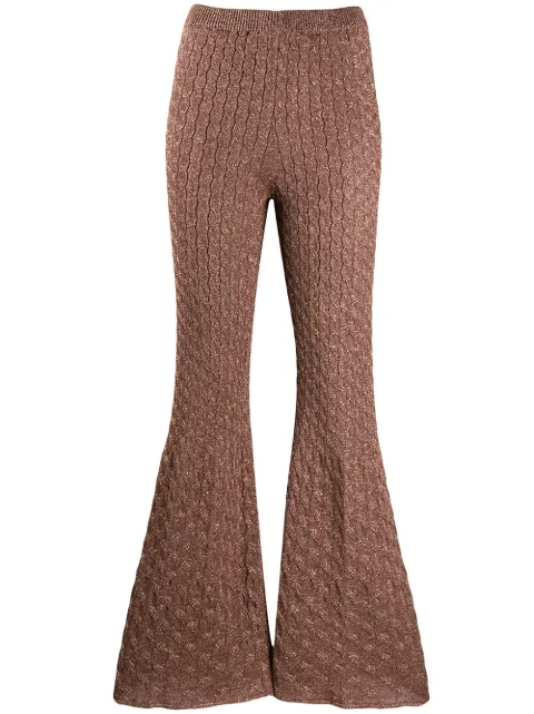 knitted flared trousers