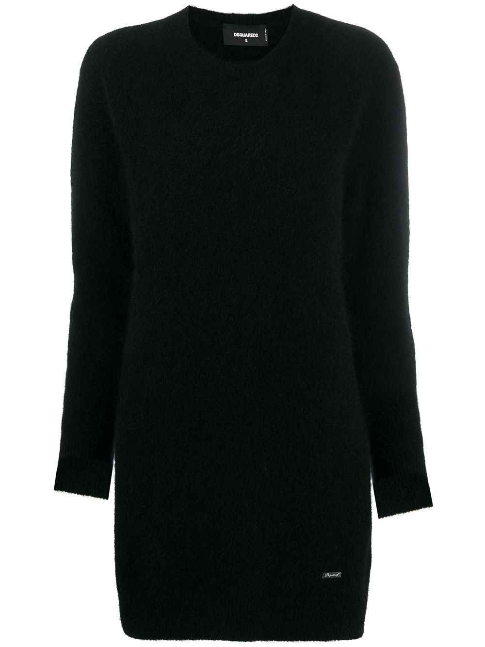 Shop Dsquared2 Knitted Jumper Dress In Black