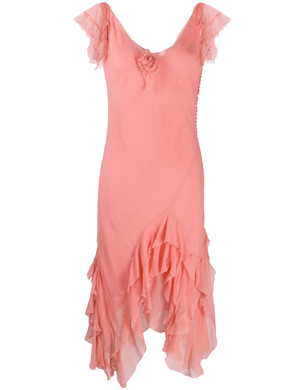 Christian Dior Pre Owned Ruffled Pointy Dress Vintage Farfetch Com