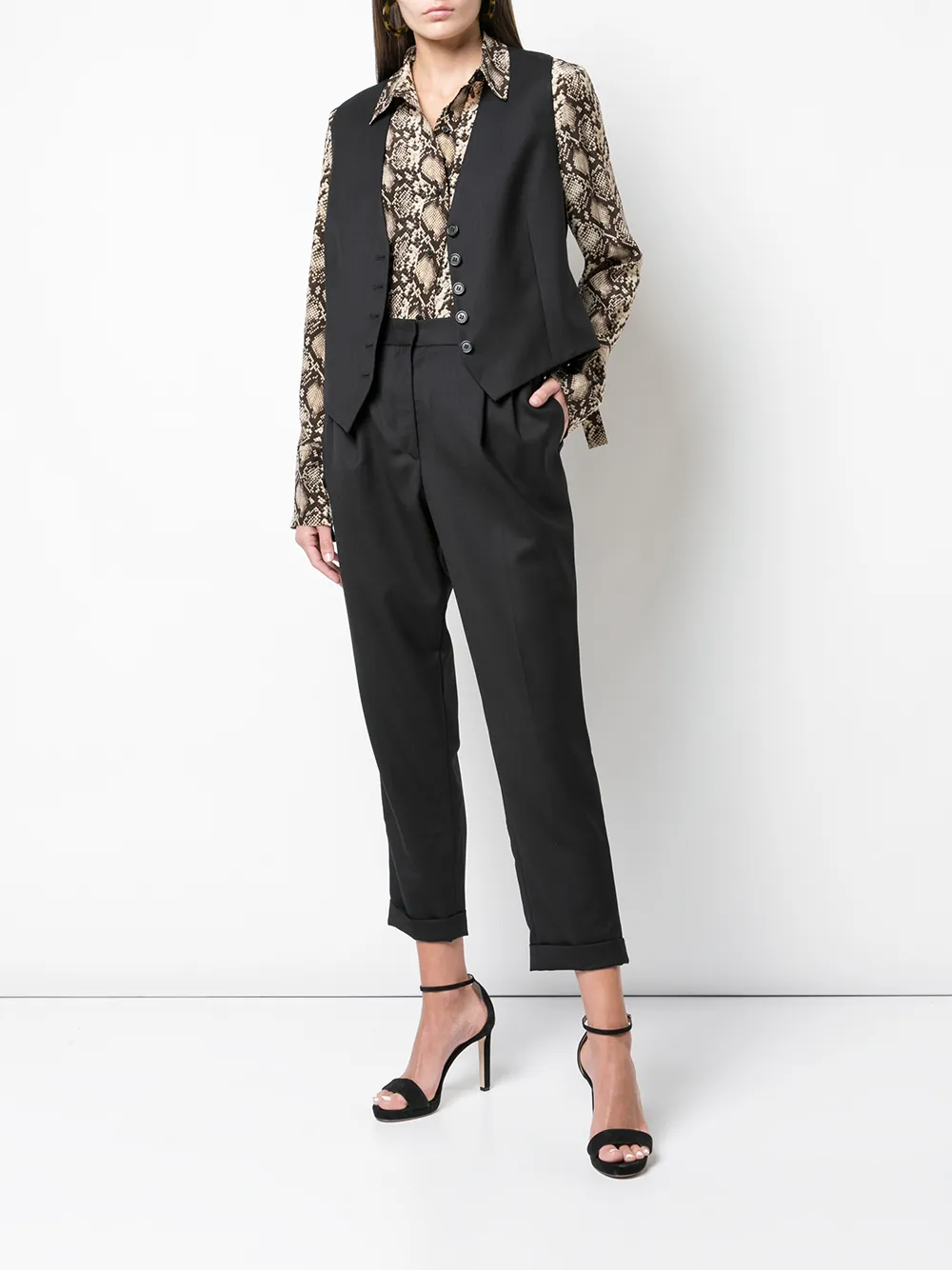 Nili Lotan Shirt met slangenleer patroon Bruin