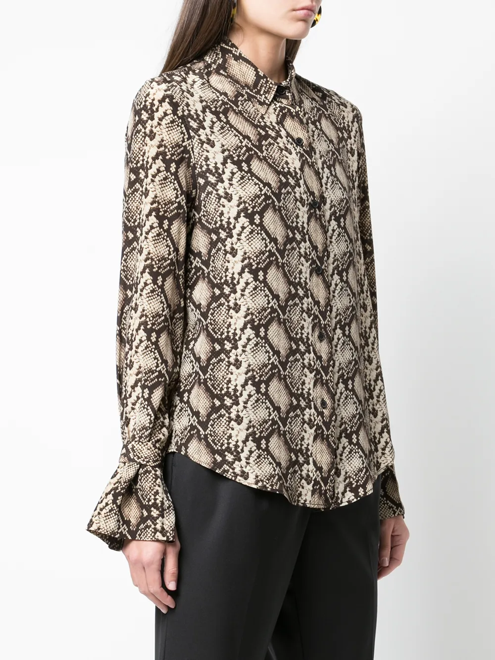 Nili Lotan Shirt met slangenleer patroon Bruin
