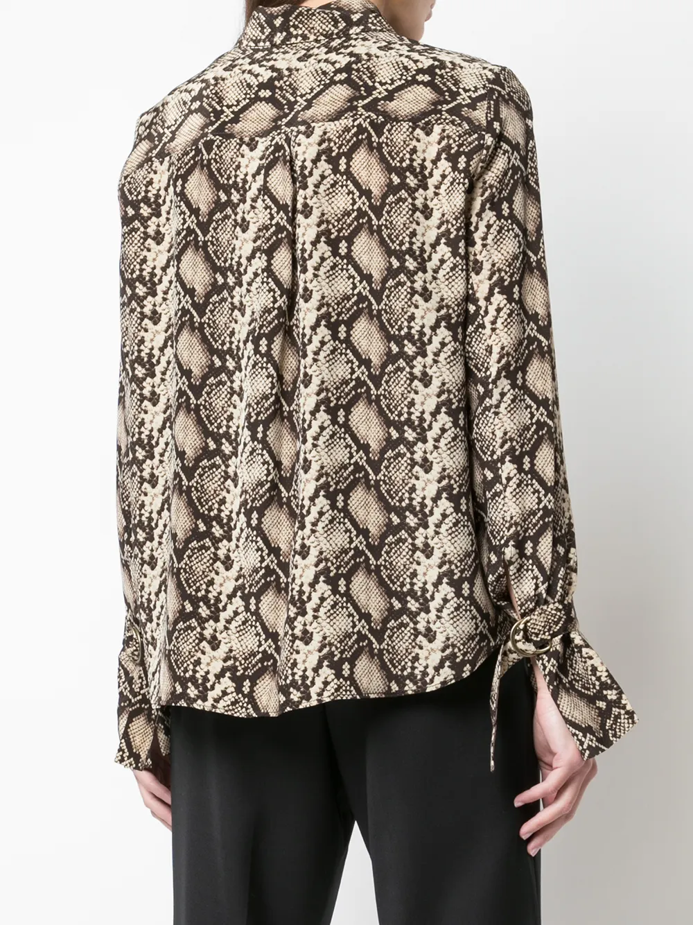 Nili Lotan Shirt met slangenleer patroon Bruin