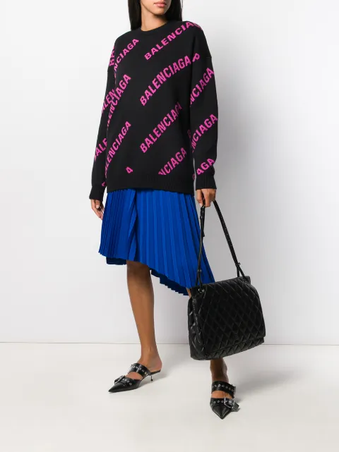BALENCIAGA LARGE B QUILTED SHOULDER BAG