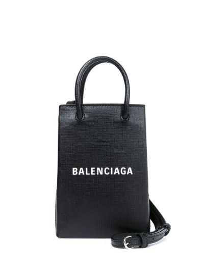 Shopping phone holder leather handbag Balenciaga White in Leather  30266973