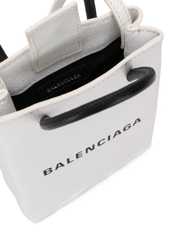 Balenciaga Shopping Phone Bag On Strap in Gray