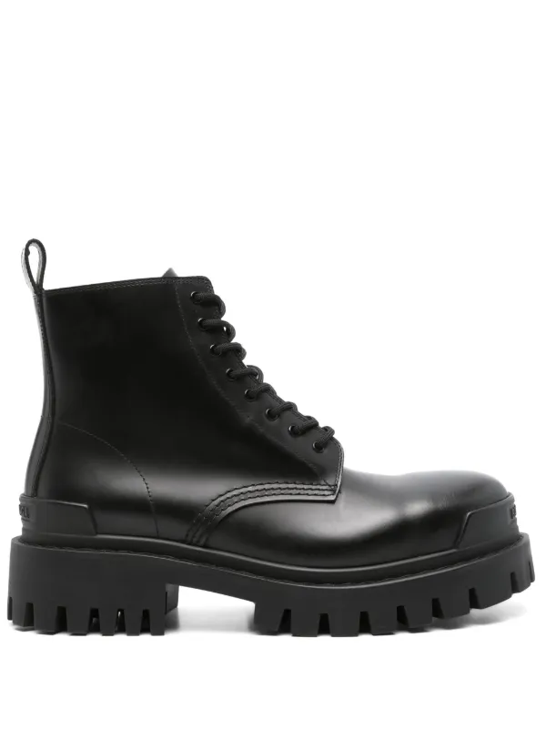 *BALENCIAGA*Strike レザーレースアップブーツ ブラック Balenciaga Strike 20mm レースアップブーツ | ブラック